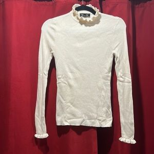 Cream Mock Neck Sweater/Long-Sleeve